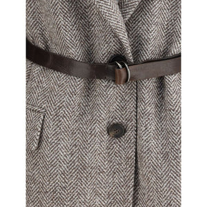 Brunello Cucinelli Brown Fleece Wool Coat
