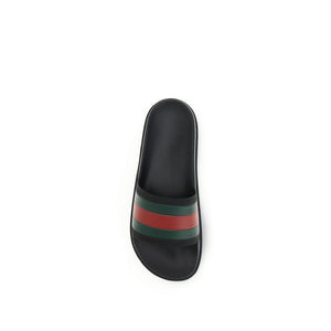 Gucci Black Rubber Slippers