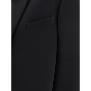 The Row Black Fleece Wool Coat