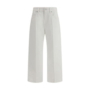Brunello Cucinelli White Cotton Cropped Jeans