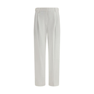 Brunello Cucinelli White Cotton Dress Pants