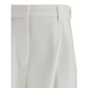 Brunello Cucinelli White Cotton Dress Pants