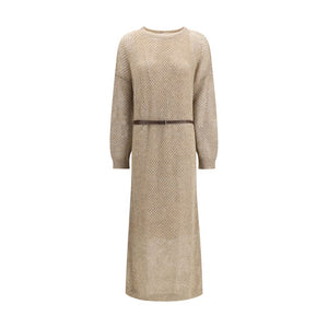 Brunello Cucinelli Beige Mohair Casual Dress