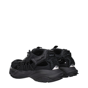 Versace Black Leather Athletic Sneakers