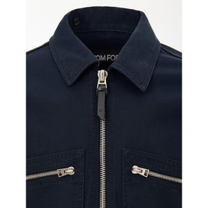 Tom Ford Blue Cotton Shell Jacket