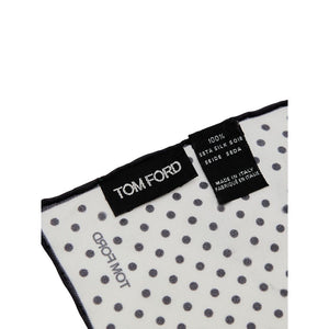 Tom Ford Black And White Silk Pocket Square