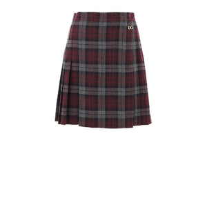 Dolce & Gabbana Bordeaux Wool Mini Skirt