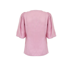 Ganni Pink Satin Tank Tops