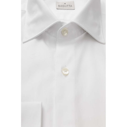 Bagutta White Cotton Dress Shirt