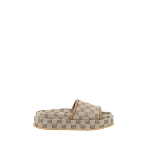 Gucci Beige Polyamide Flat Sandals