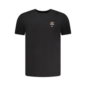 Aeronautica Militare "Black Cotton Men Underwear Crew Neck Tee"