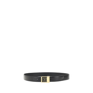 Saint Laurent Black Calf Leather Bos Taurus Regular Belt