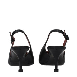 Premiata Black Leather Platform Pumps