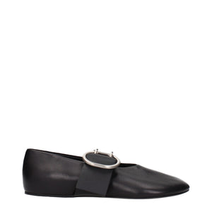 Jil Sander Black Leather Ballet Flats