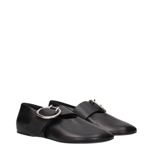 Jil Sander Black Leather Ballet Flats