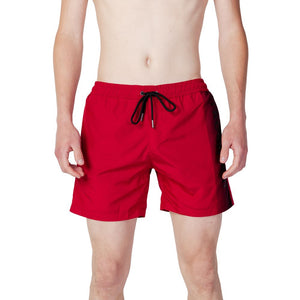 Trussardi Beachwear Red Polyester Swim Shorts