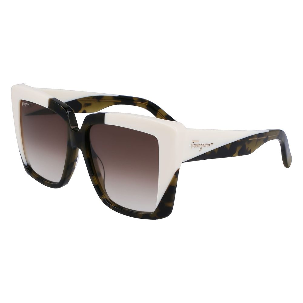Ferragamo Green Acetate Sunglasses