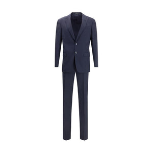 Giorgio Armani Blue Fleece Wool Two-Piece Suit