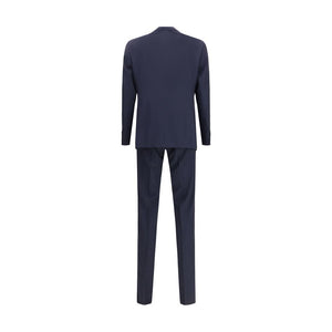 Giorgio Armani Blue Fleece Wool Two-Piece Suit
