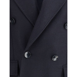 Gi Capri Blue Fleece Wool Coat