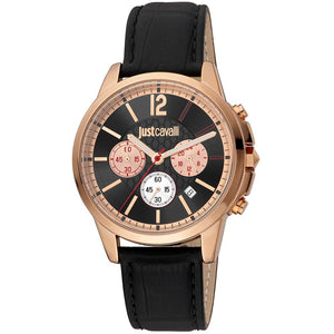 Just Cavalli Black Leather Bracelet Watch