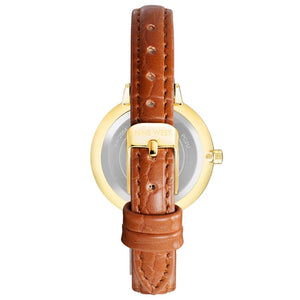 Nine West Brown Leather Dress Watch
