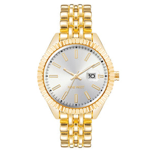 Nine West Gold Metal Dress Watch