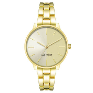 Nine West Gold Metal Dress Watch
