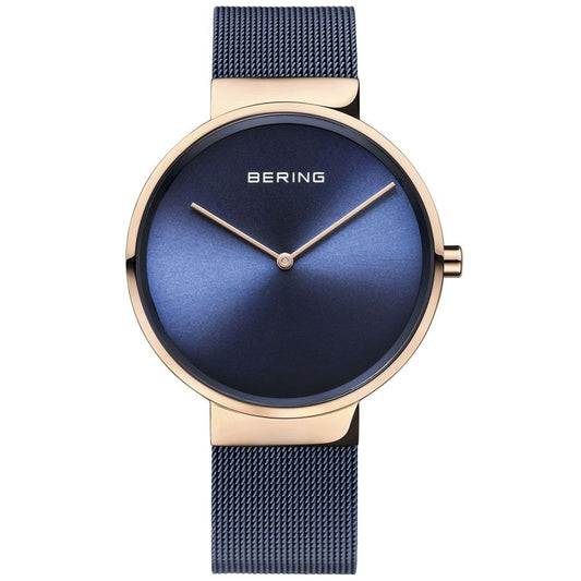 BERING Navy Blue Stainless Steel Dress Watch