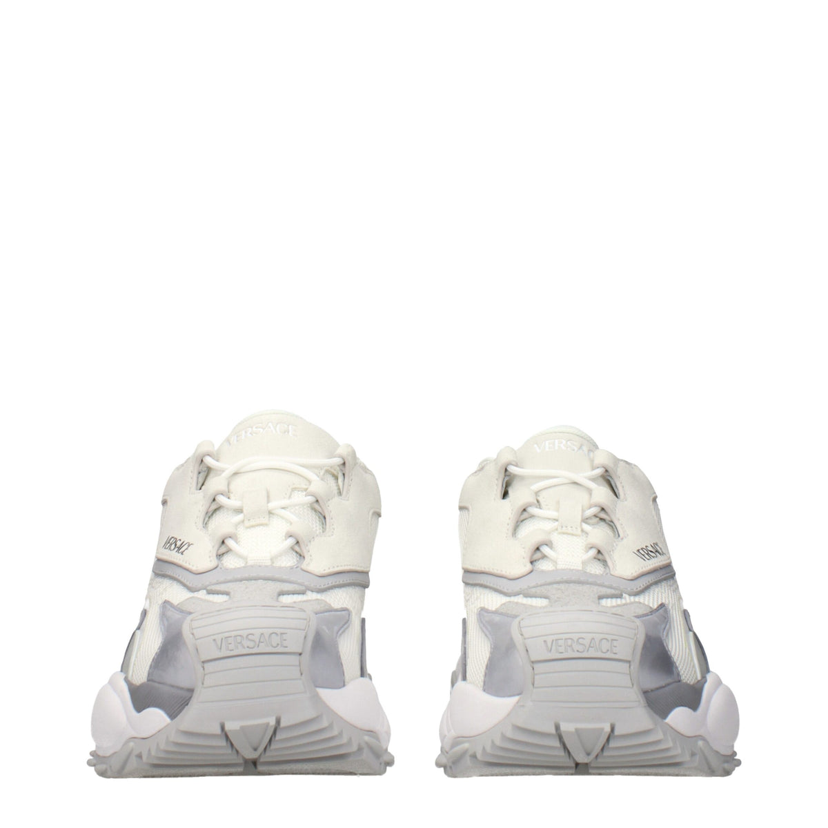 Versace White Fabric Chunky Sneakers