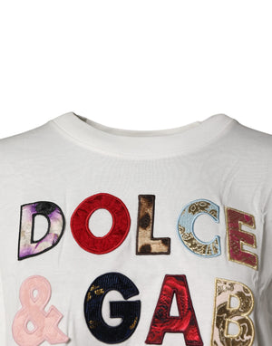 Dolce & Gabbana White Logo Crew Neck Short Sleeves T-shirt