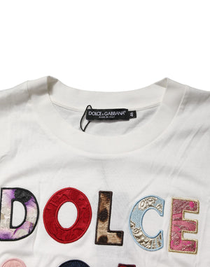 Dolce & Gabbana White Logo Crew Neck Short Sleeves T-shirt