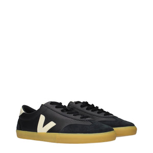 Veja Black Leather Low Top Sneakers