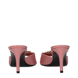 Dolce & Gabbana Pink Leather Stiletto Heel Sandals