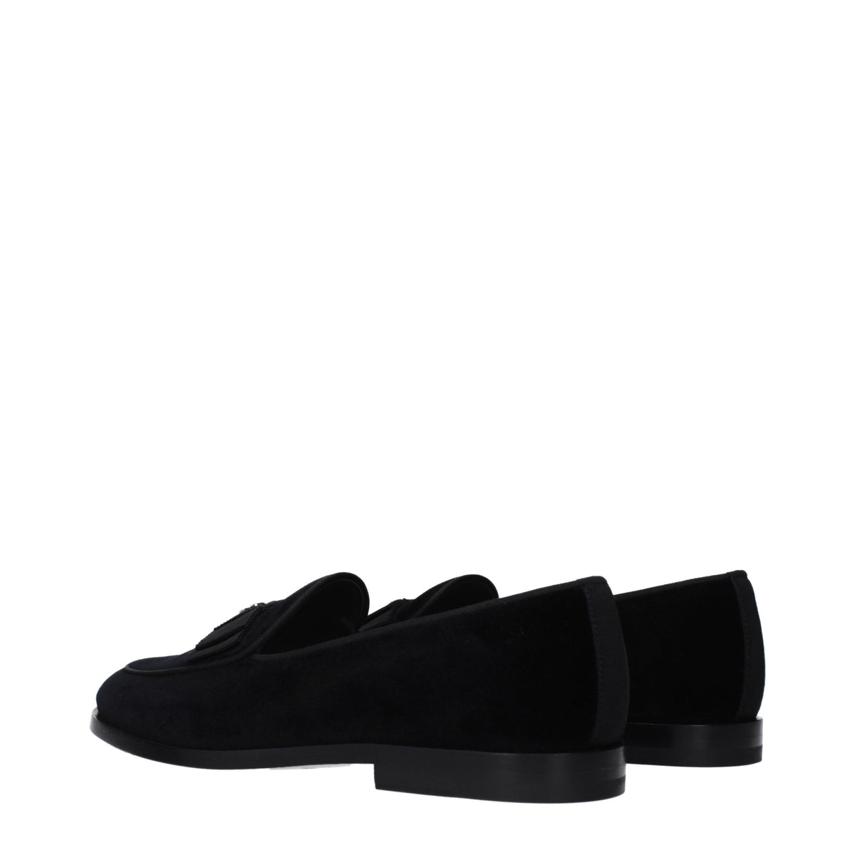 Dolce & Gabbana Black Velvet Slip-On Loafers