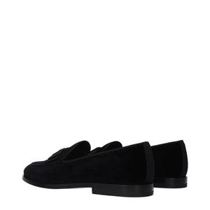 Dolce & Gabbana Black Velvet Slip-On Loafers