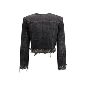 Diesel Gray Cotton Denim Jacket