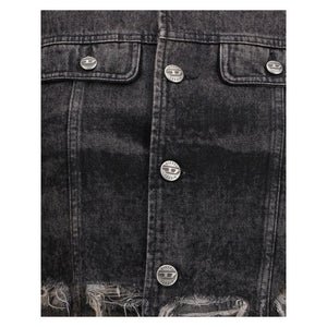 Diesel Gray Cotton Denim Jacket