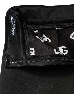 Dolce & Gabbana Black Nylon Pencil Cut High Waist Mini Skirt