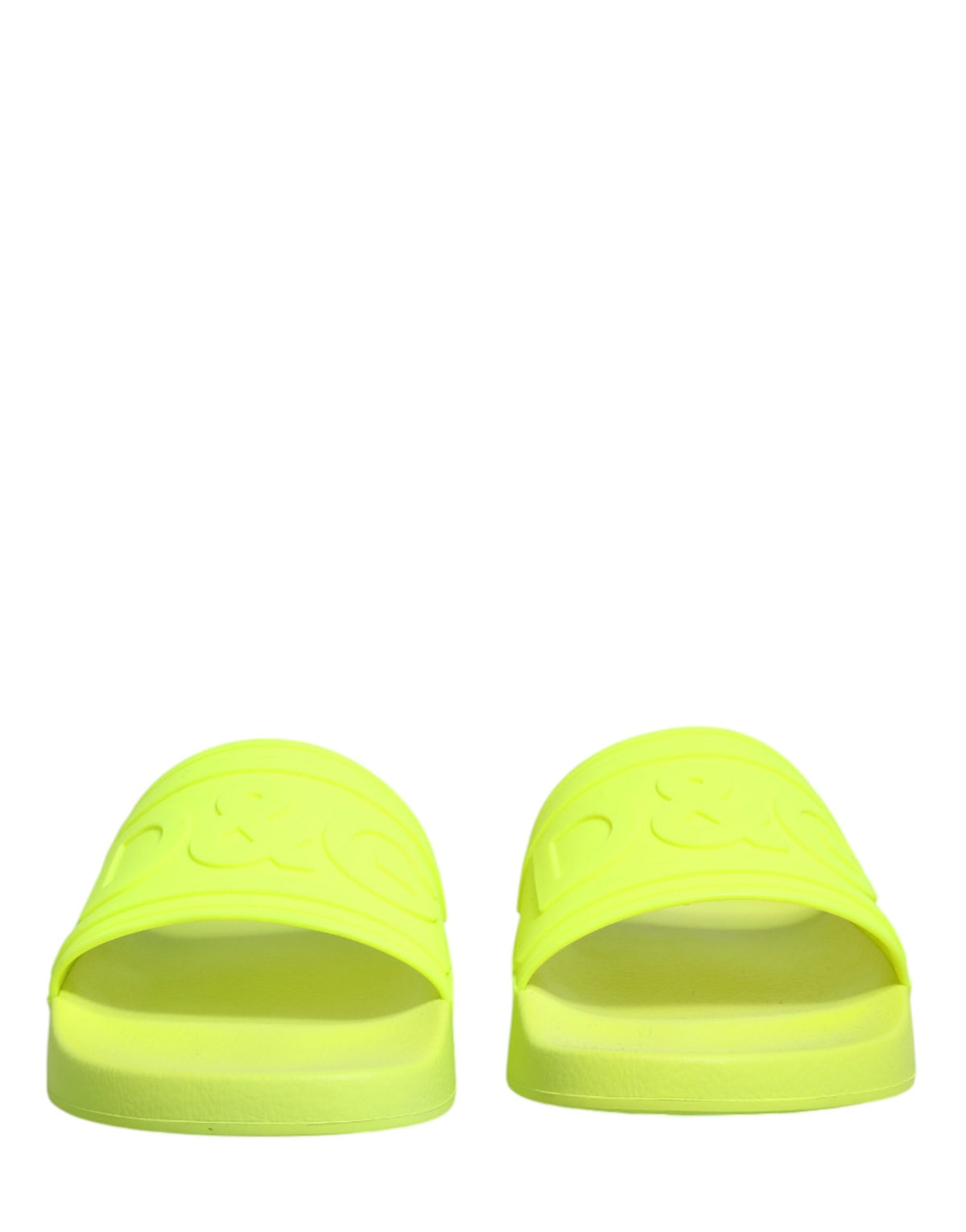 Dolce & Gabbana Green Rubber Slides Sandals Beachwear Shoes