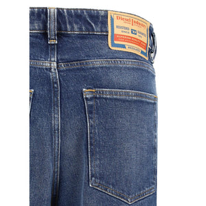Diesel Blue Cotton Straight-Leg Jeans