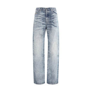 Diesel Blue Cotton Straight-Leg Jeans