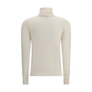 Max Mara White Wool Turtleneck