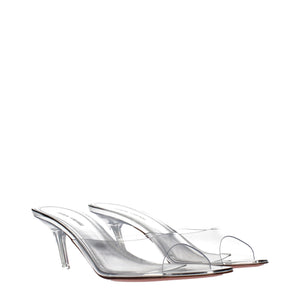 Amina Muaddi Transparent Pvc Stiletto Heel Sandals