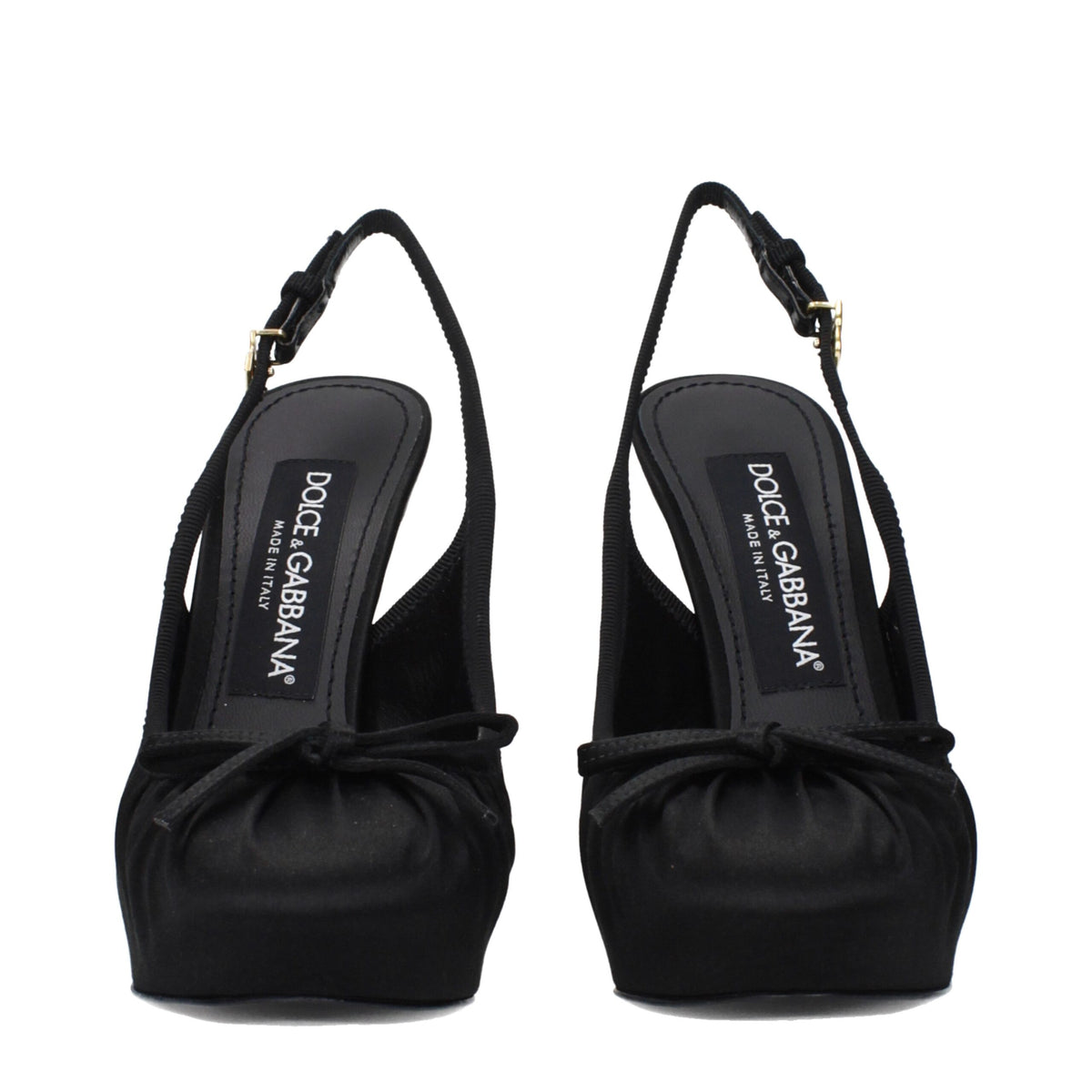 Dolce & Gabbana Black Satin High Heel Pumps