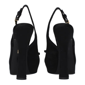 Dolce & Gabbana Black Satin High Heel Pumps