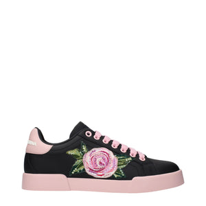 Dolce & Gabbana Black Leather Sneakers