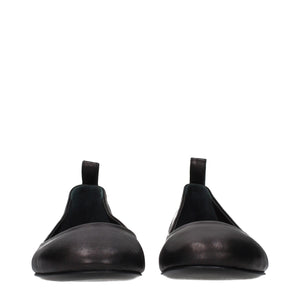 The Attico Black Leather Ballet Flats