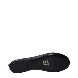 The Attico Black Leather Ballet Flats