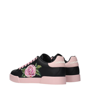 Dolce & Gabbana Black Leather Sneakers